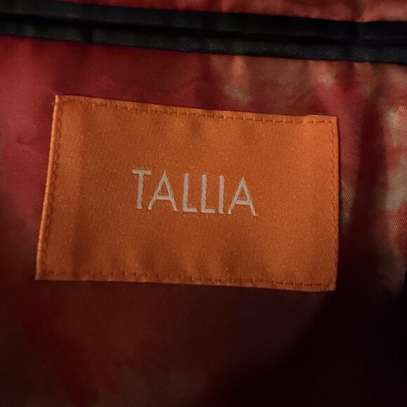 TALLIA 42L Orange Men's Slim-Fit Red/Gold Floral Dragon Evening Jacket Blazer - Picture 7 of 8